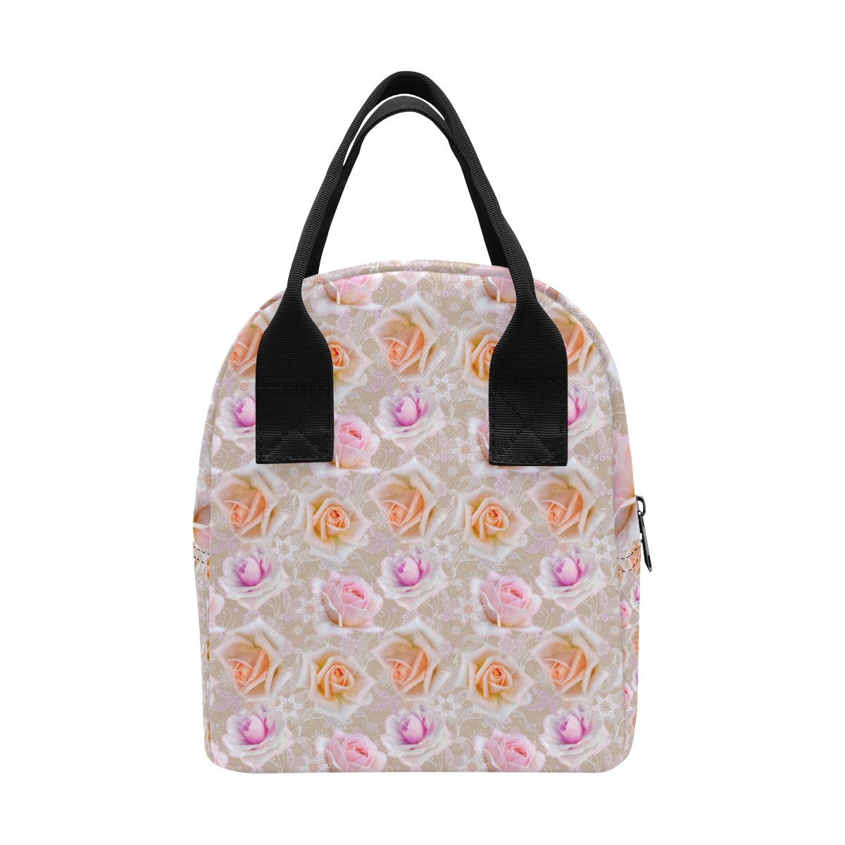 Rose Pattern Print Design RO011 Insulated Lunch Bag