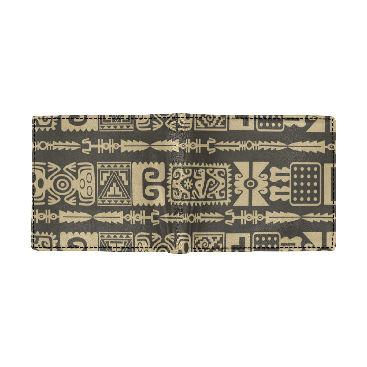 Mayan Pattern Print Design 03 Men's ID Card Wallet