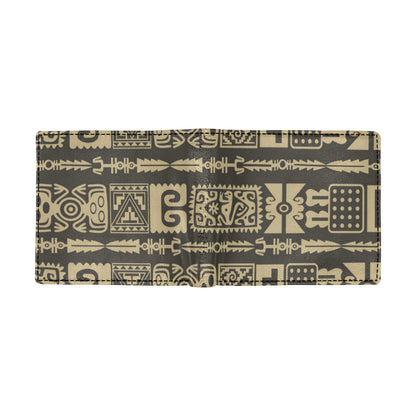 Mayan Pattern Print Design 03 Men's ID Card Wallet