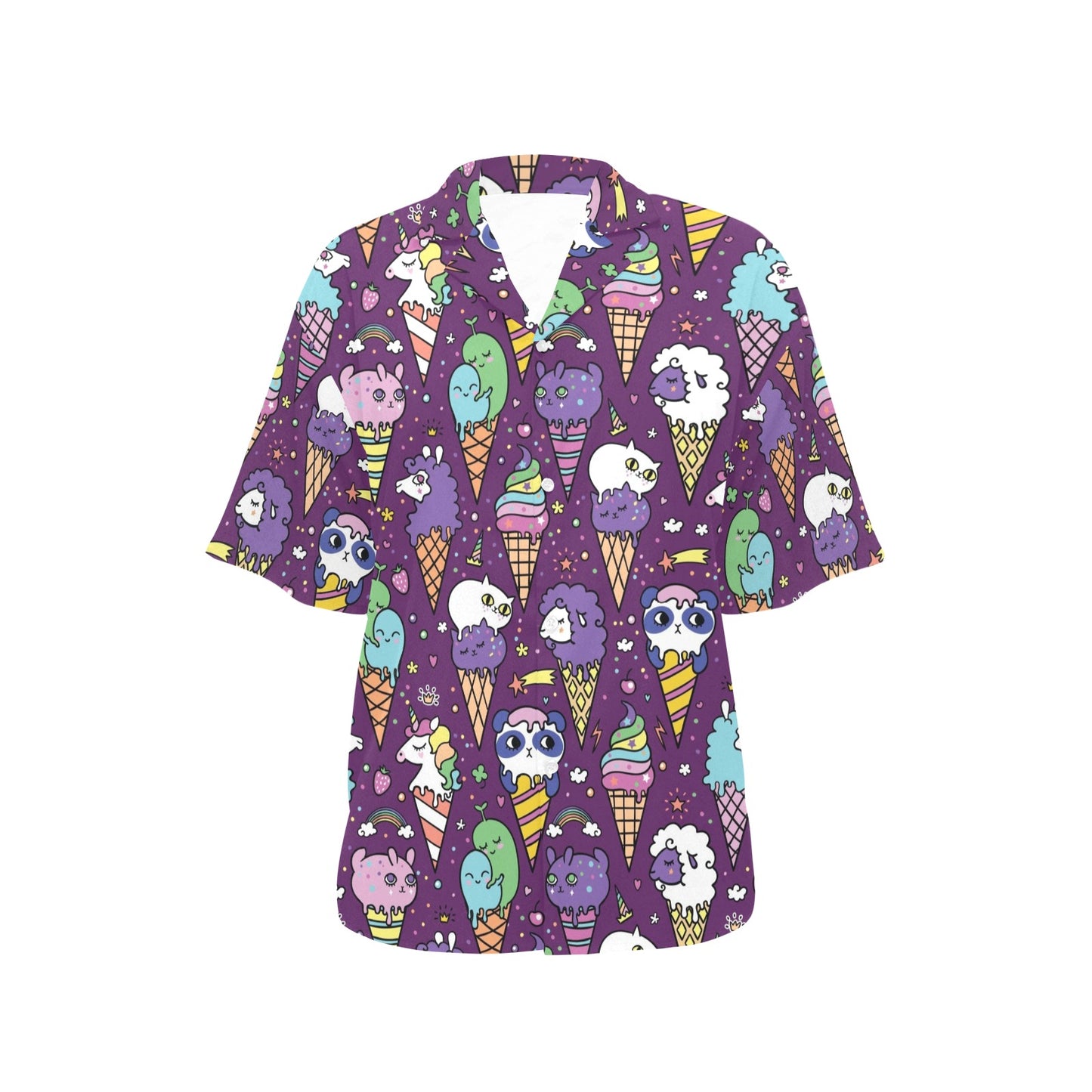 Ice Cream Pattern Print Design IC07 Women's Hawaiian Shirt