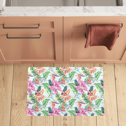 Hummingbird Tropical Pattern Print Design 05 Kitchen Mat