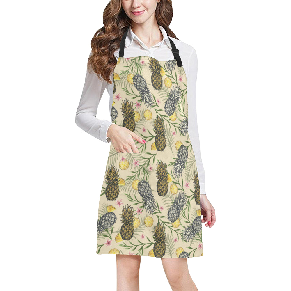 Pineapple Pattern Print Design PP012 Apron with Pocket