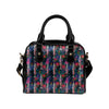 Barracuda with Folwer Pattern Print Design 01 Shoulder Handbag