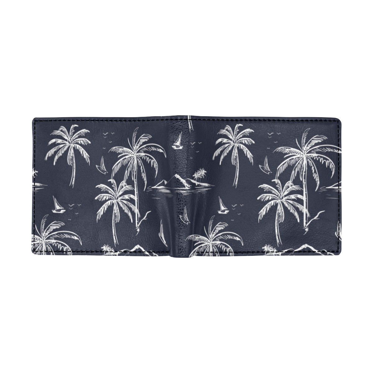 Pacific island Pattern Print Design A02 Men's ID Card Wallet