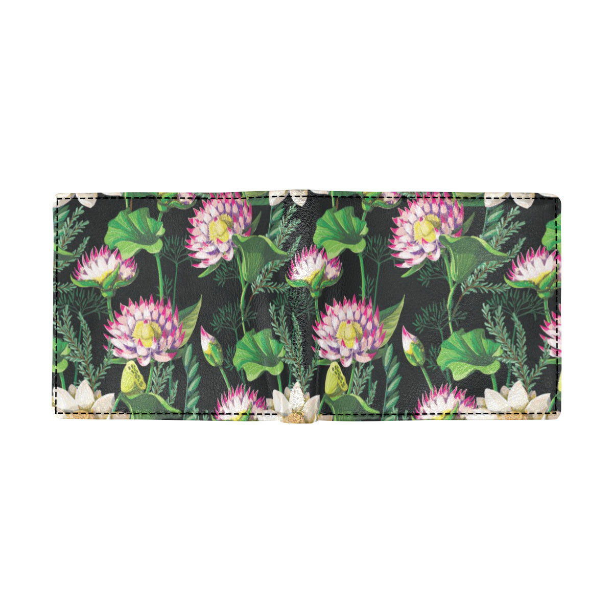 Water Lily Pattern Print Design WL010 Men's ID Card Wallet