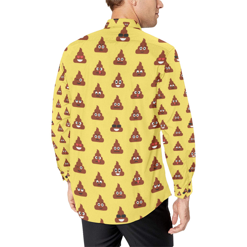 Emoji Poop Print Pattern Men's Long Sleeve Shirt