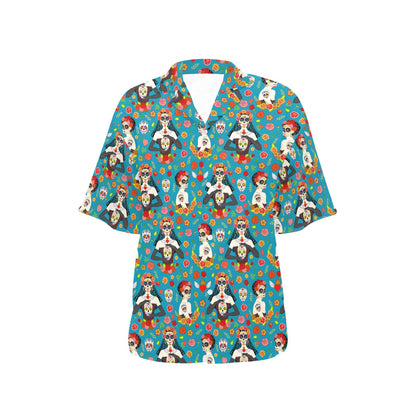 Day of the Dead Old School Girl Design Women's Hawaiian Shirt