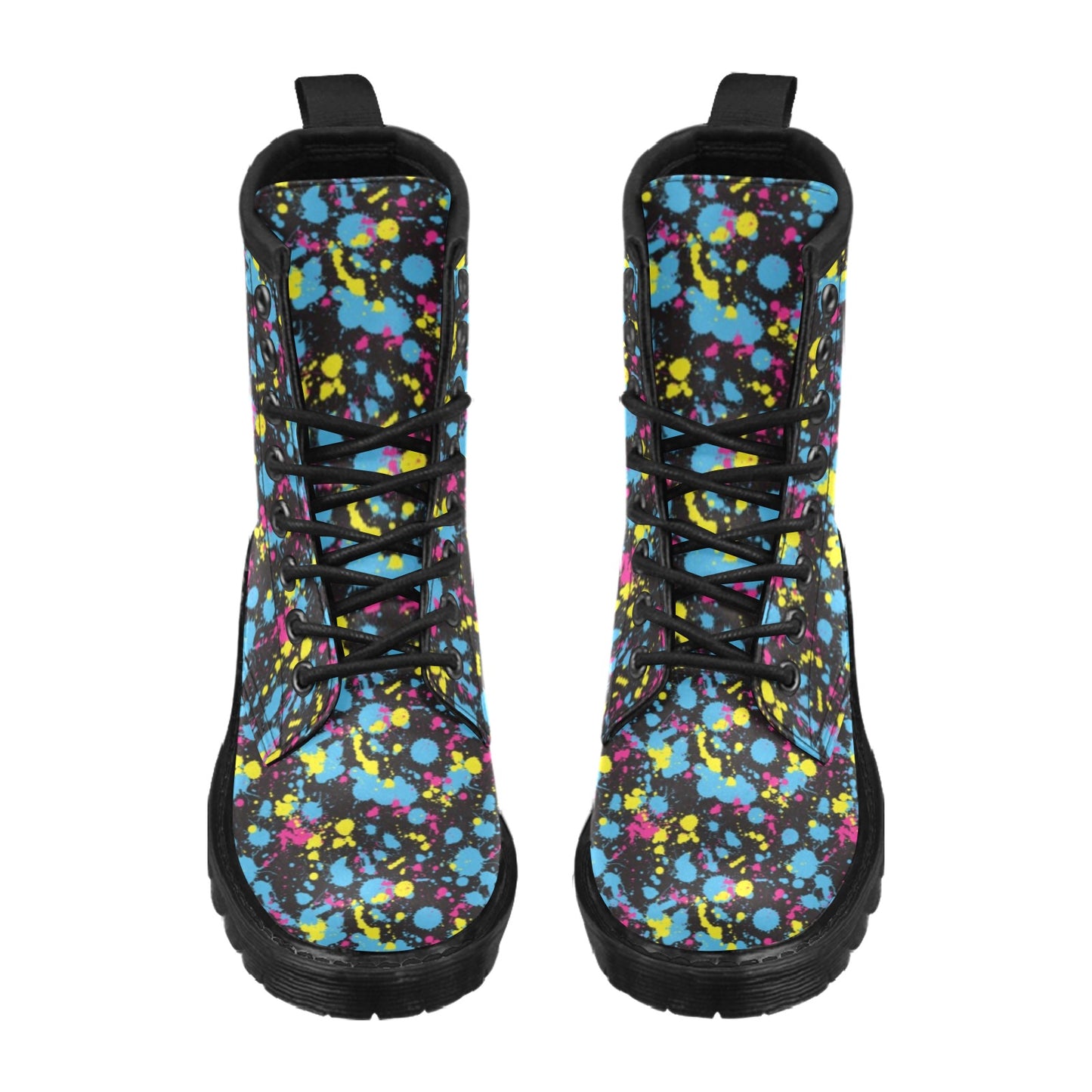 Splatter Colorful Print Design LKS301 Women's Boots