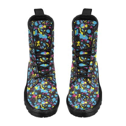 Splatter Colorful Print Design LKS301 Women's Boots