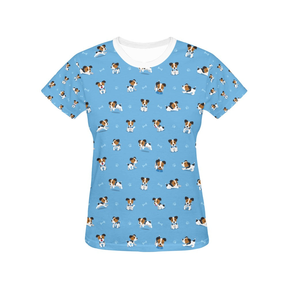 Russell Terriers Print Design LKS3010 Women's  T-shirt
