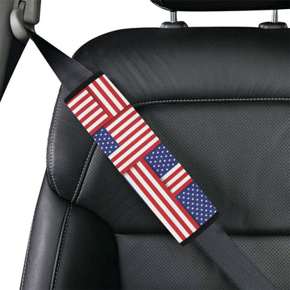 Patriotic US Flag Pattern Print Design A01 Car Seat Belt Cover