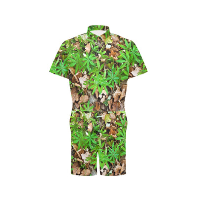 Camouflage Realistic Tree Fresh Print Men's Romper