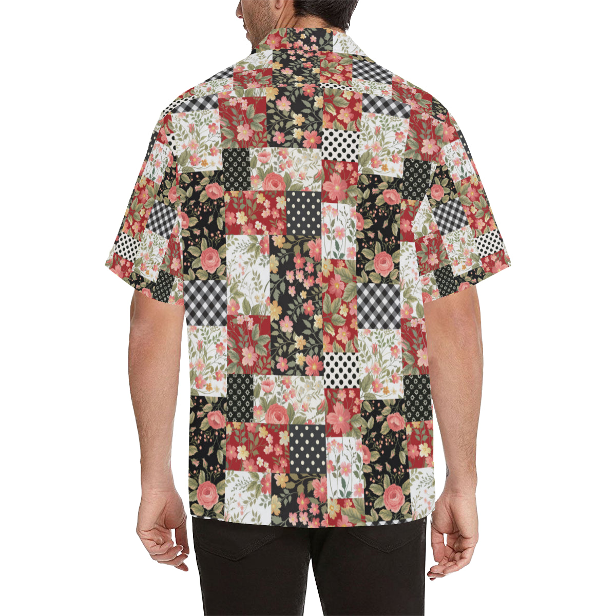 Patchwork Flower Pattern Print Design 03 Men's Hawaiian Shirt