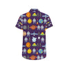 Alien Astronaut Planet Men's Short Sleeve Button Up Shirt