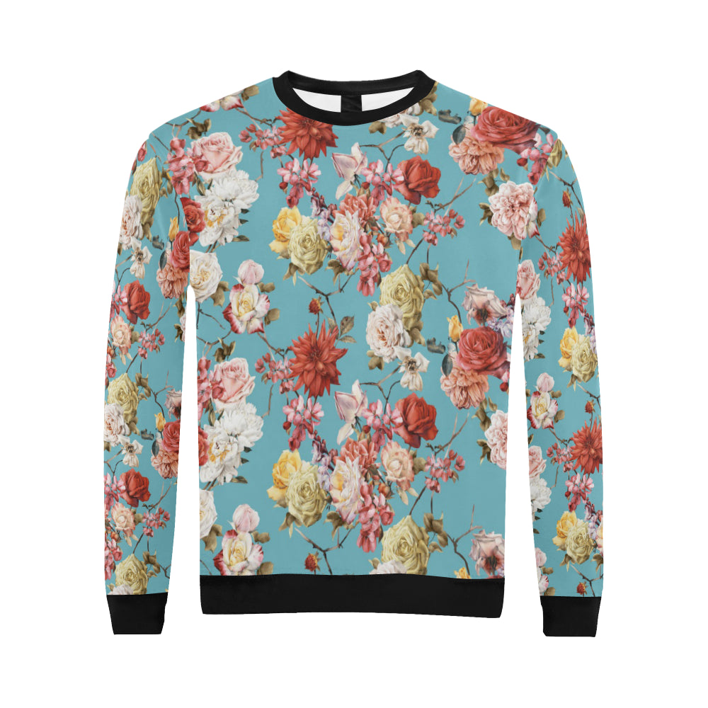 Summer Floral Pattern Print Design SF05 Men Long Sleeve Sweatshirt