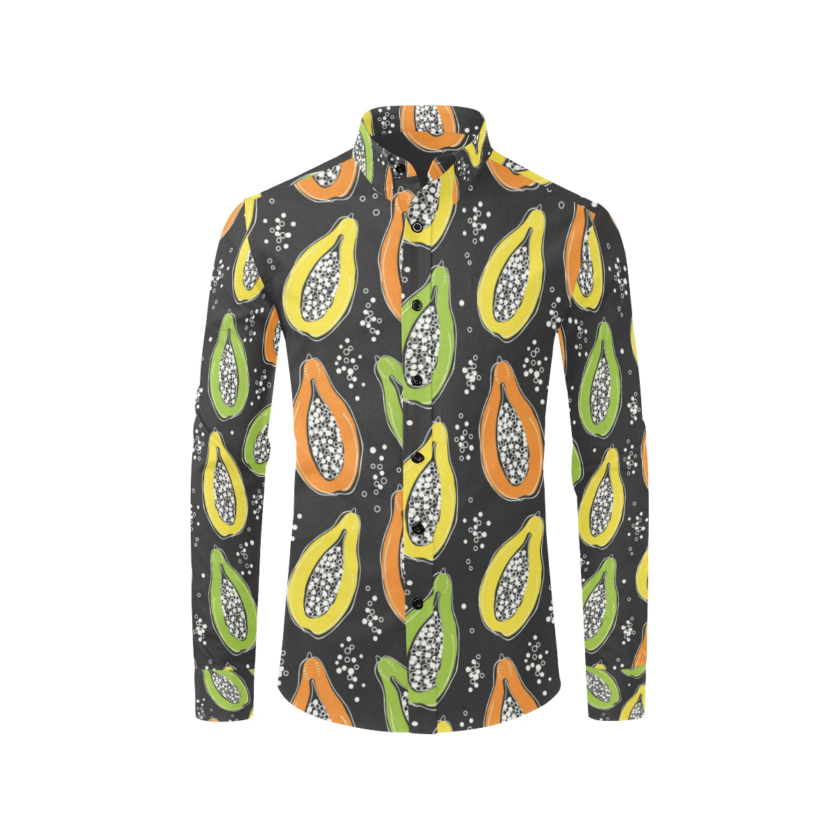 Papaya Pattern Print Design PP05 Men's Long Sleeve Shirt