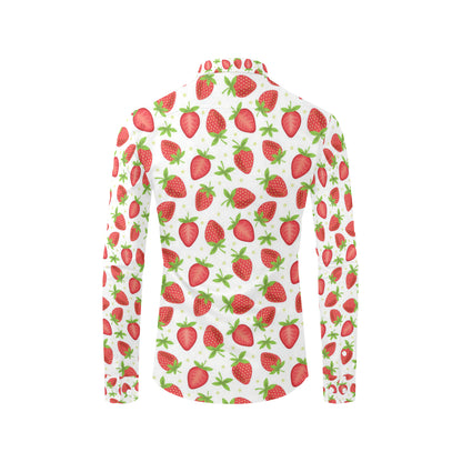 Strawberry Pattern Print Design SB07 Men's Long Sleeve Shirt