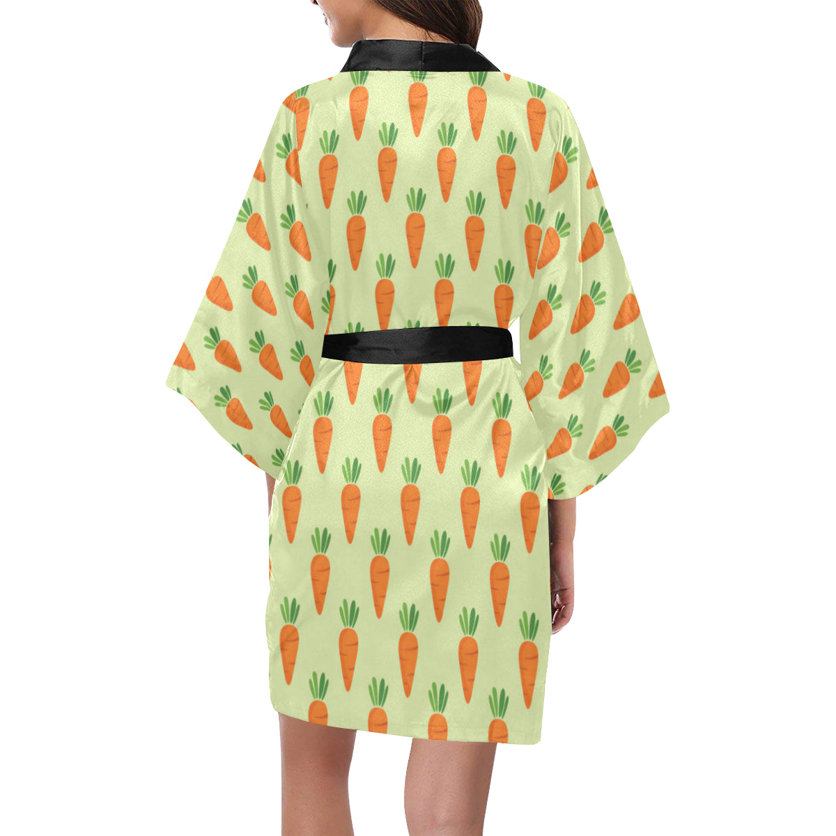 Carrot Pattern Print Design 02 Women's Short Kimono