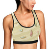 Beach with Seashell Theme Sports Bra