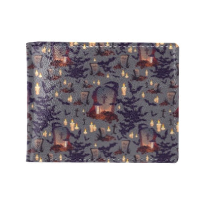 Creepy Graveyard Print Design LKS301 Men's ID Card Wallet