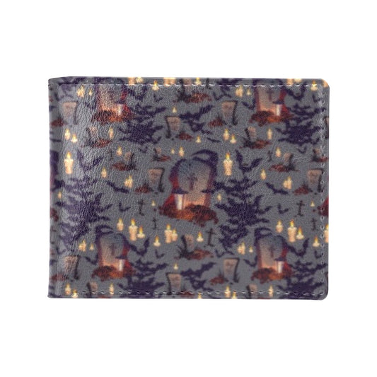 Creepy Graveyard Print Design LKS301 Men's ID Card Wallet