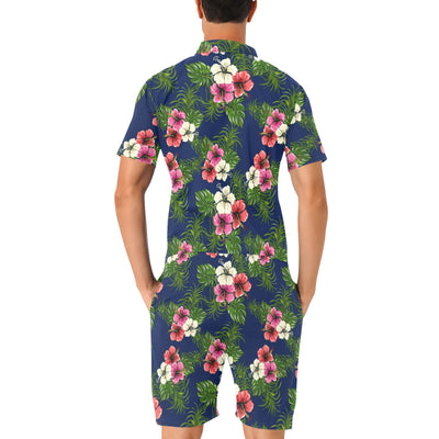 Hibiscus Pattern Print Design HB028 Men's Romper