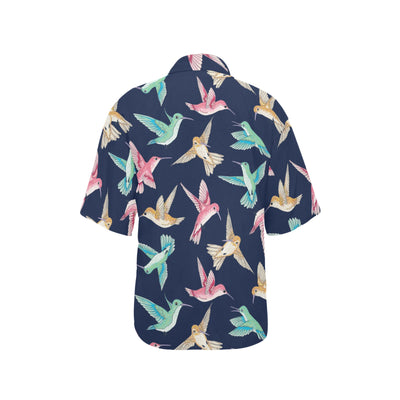 Hummingbird Cute Pattern Print Design 01 Women's Hawaiian Shirt