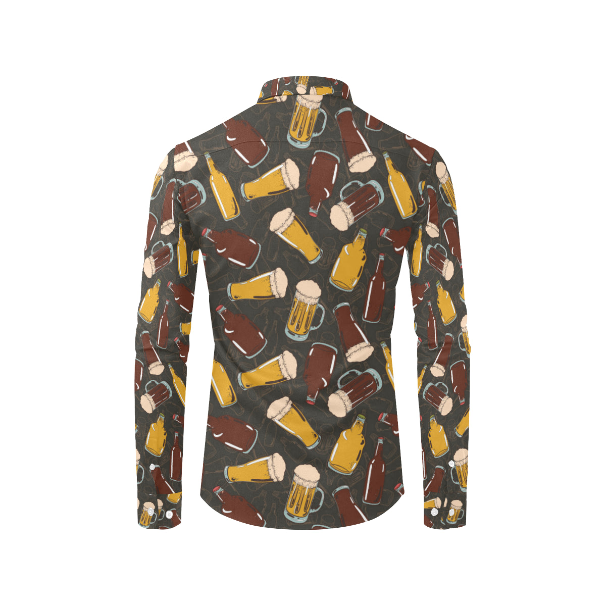 Beer Pattern Print Design 03 Men's Long Sleeve Shirt