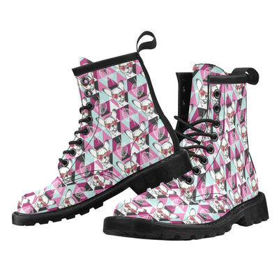 Chihuahua Cute Triangle Pattern Women's Boots