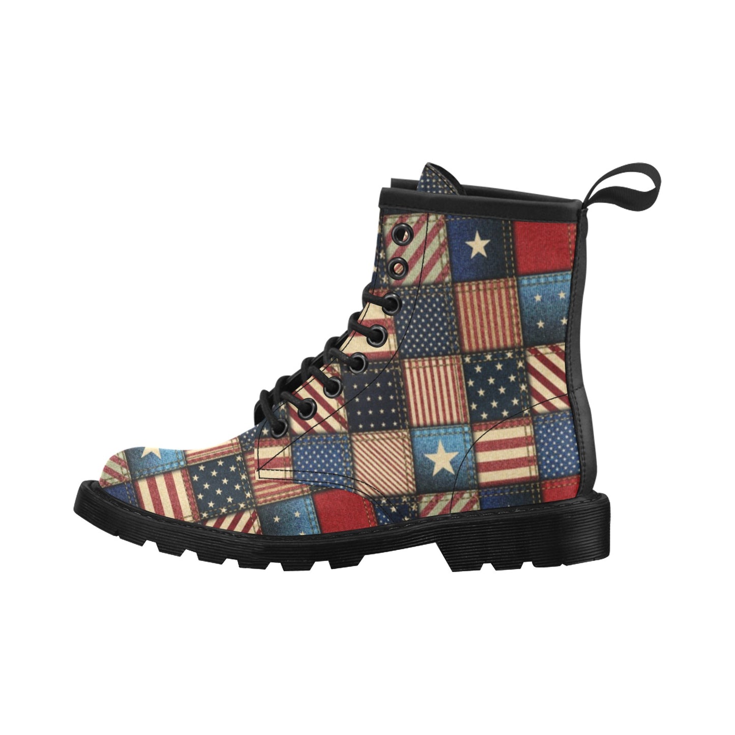 American flag Patchwork Design Women's Boots
