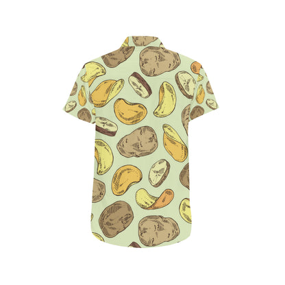 Potato Pattern Print Design A03 Men's Short Sleeve Button Up Shirt