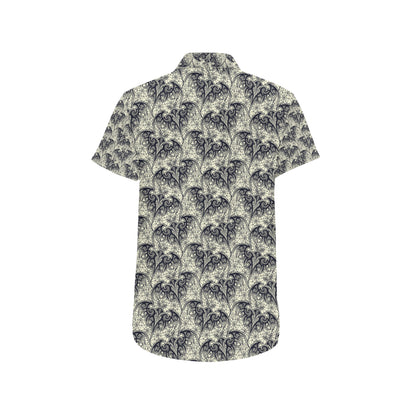 Bat Tribal Pattern Print Design 06 Men's Short Sleeve Button Up Shirt