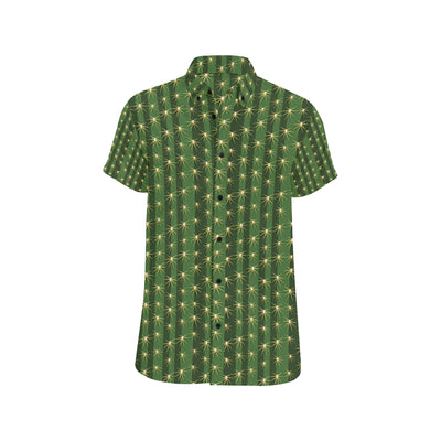 Cactus Skin Print Pattern Men's Short Sleeve Button Up Shirt