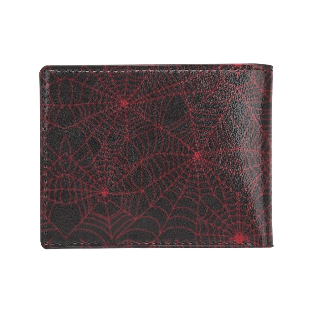 Spider Web Red Print Design LKS302 Men's ID Card Wallet