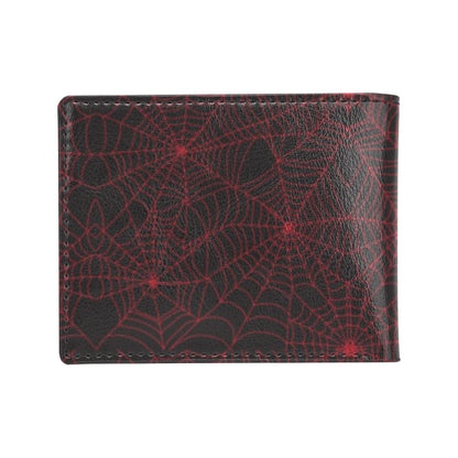 Spider Web Red Print Design LKS302 Men's ID Card Wallet