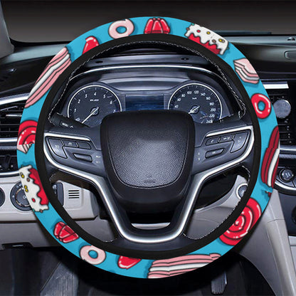 Candy Pattern Print Design 05 Steering Wheel Cover with Elastic Edge