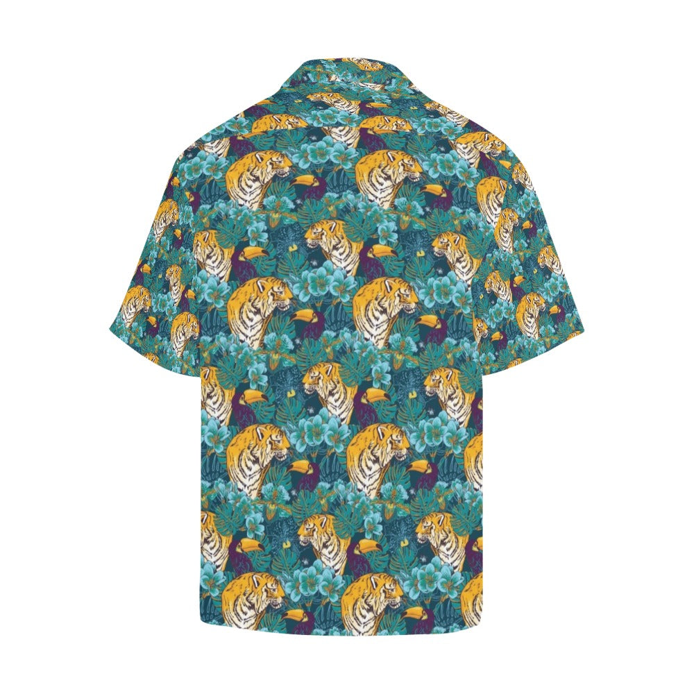 Tiger Tropical Print Design LKS301 Men's Hawaiian Shirt