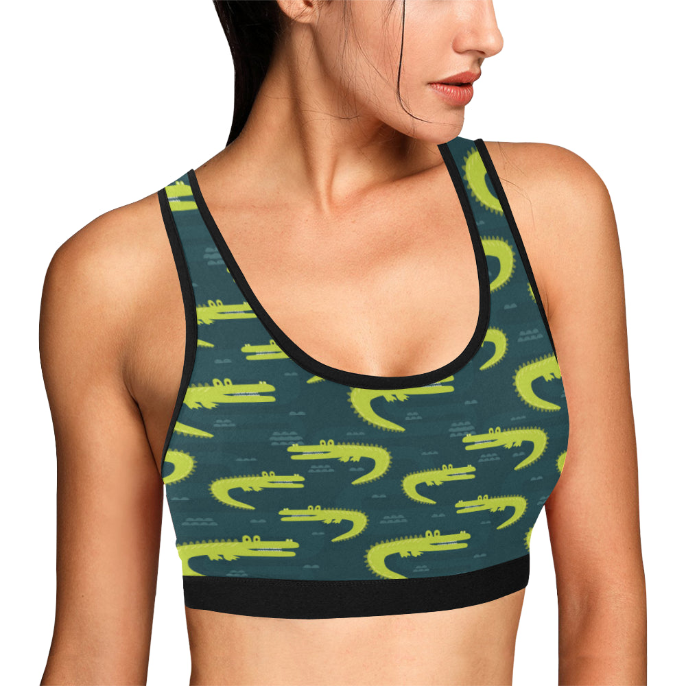 Alligator Pattern Print Design 03 Sports Bra