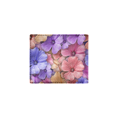 Colorful Geranium Pattern Men's ID Card Wallet