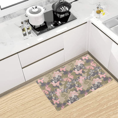 Butterfly camouflage Kitchen Mat