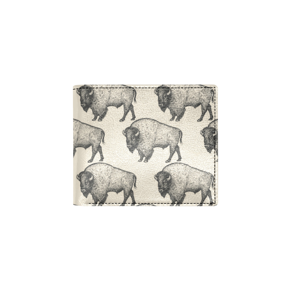 Bison Pattern Print Design 02 Men's ID Card Wallet
