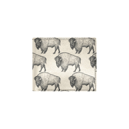 Bison Pattern Print Design 02 Men's ID Card Wallet
