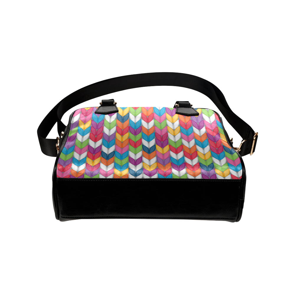 Knit Pattern Print Design 01 Shoulder Handbag