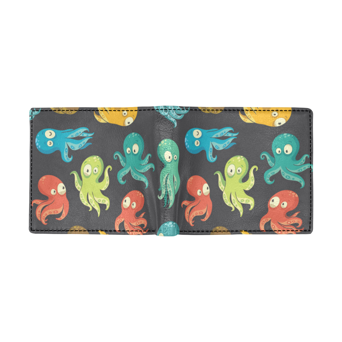 Octopus Pattern Print Design A01 Men's ID Card Wallet