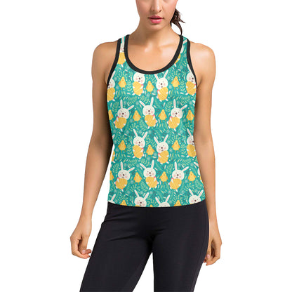 Easter Eggs Pattern Print Design RB02 Women's Racerback Tank Top