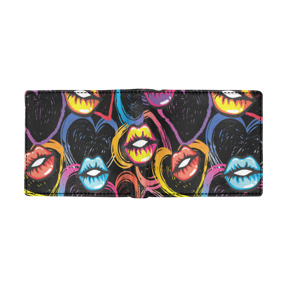 Pop Art Lip Pattern Print Design A03 Men's ID Card Wallet