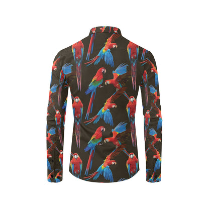 Macaw Pattern Print Design 04 Men's Long Sleeve Shirt