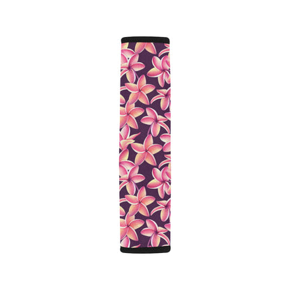 Purple Plumeria Pattern Print Design PM010 Car Seat Belt Cover