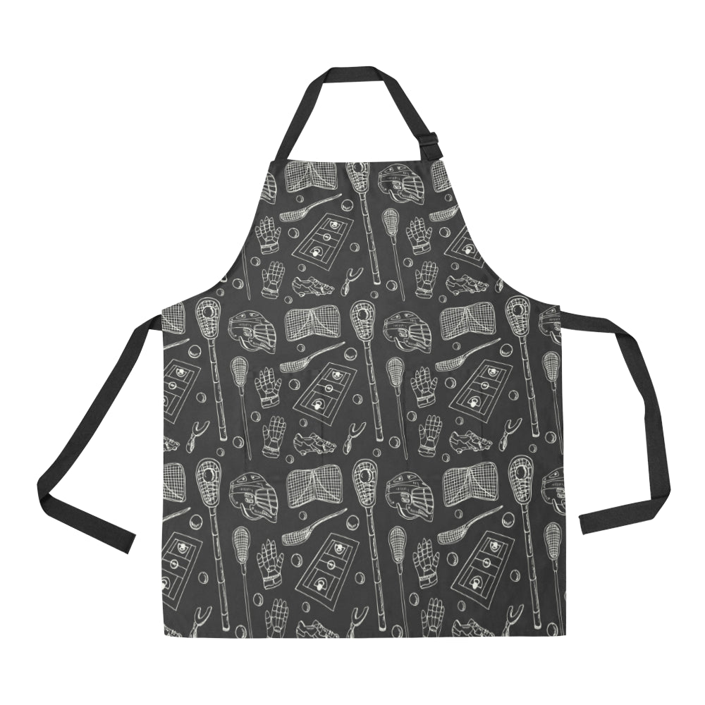 Lacrosse Pattern Print Design 01 Apron with Pocket