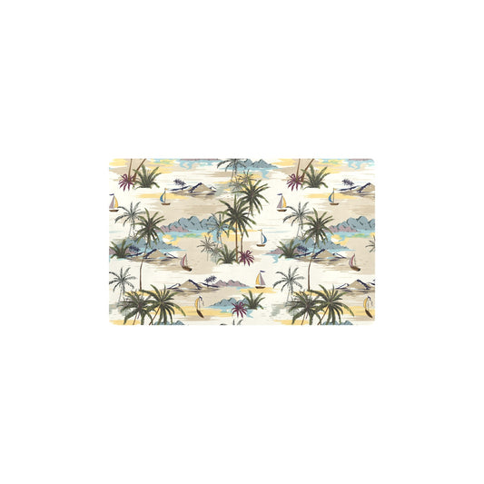 Palm Tree Beach Print Kitchen Mat
